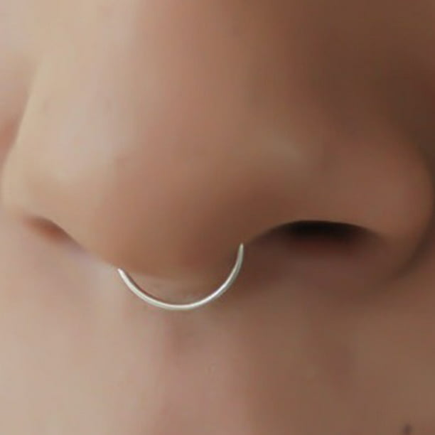 5pcs Unisex Fake Septum Clip On Non Piercing Swirls Septum Nose Ring Faux 